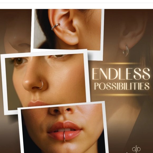 Silver toned puffy hoop huggie clip on retractable comfort Earrings - Picture 11 of 11